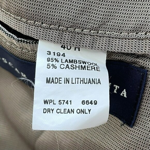 Oscar De La Renta Men's SZ 40R Lambswool Cashmere Sport Coat Blazer Jacket - Picture 5 of 8